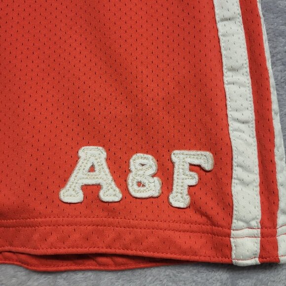 Abercrombie & Fitch Shorts Mens Medium Orange Mesh Gym Athletic Basketball Y2K - Picture 3 of 9